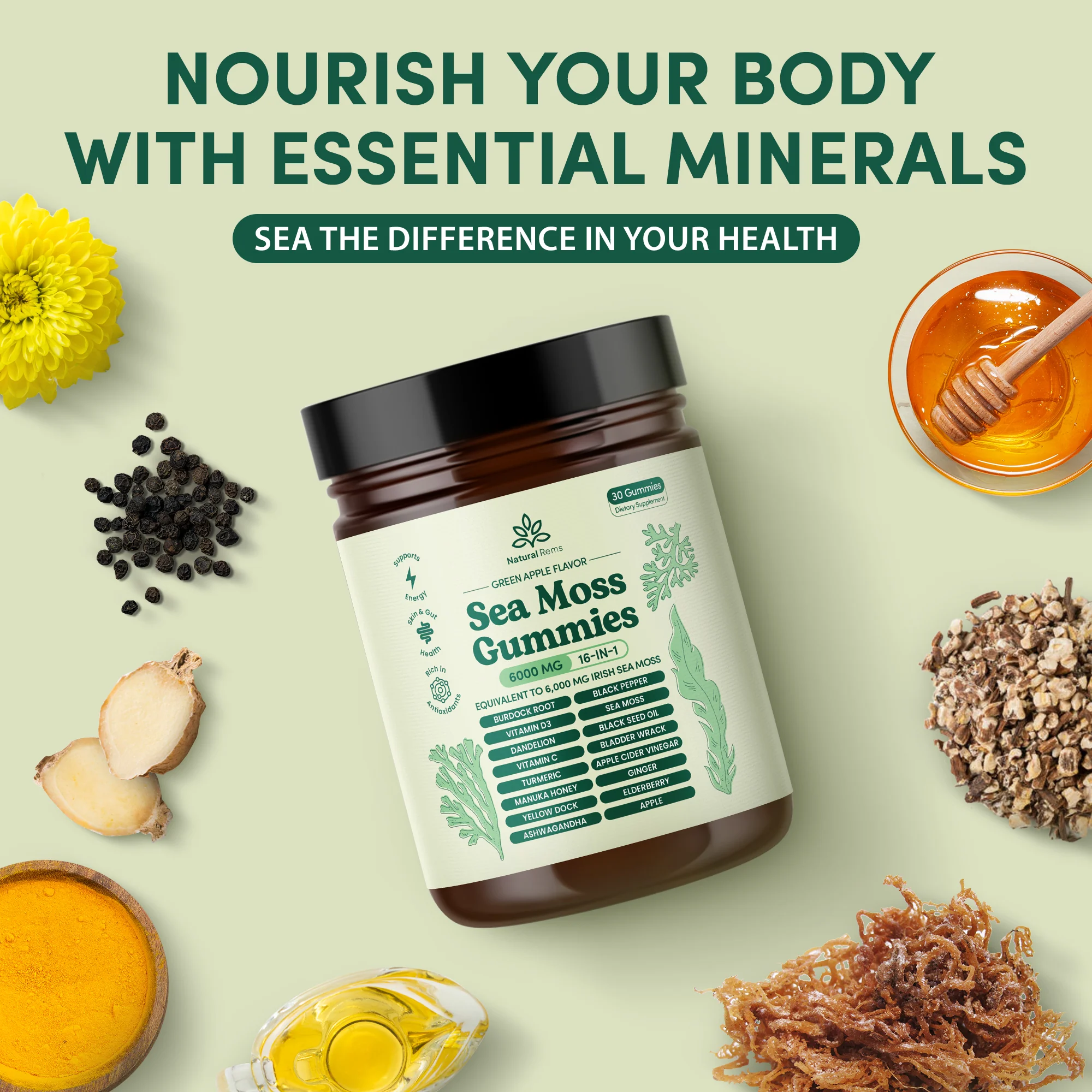 Natural Rems Sea Moss Gummies